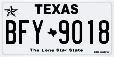 TX license plate BFY9018