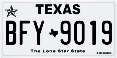 TX license plate BFY9019