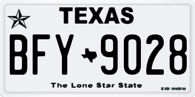 TX license plate BFY9028