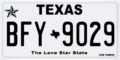 TX license plate BFY9029
