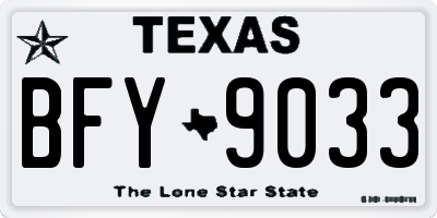 TX license plate BFY9033