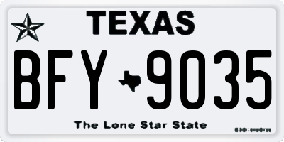 TX license plate BFY9035