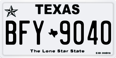 TX license plate BFY9040