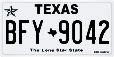 TX license plate BFY9042