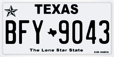TX license plate BFY9043