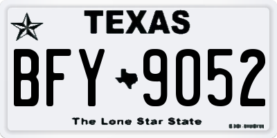 TX license plate BFY9052