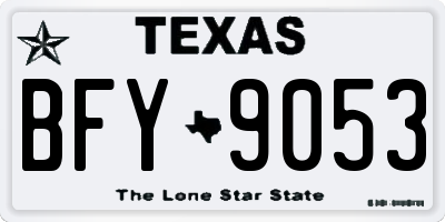 TX license plate BFY9053
