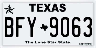 TX license plate BFY9063
