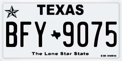 TX license plate BFY9075