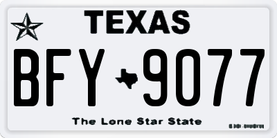 TX license plate BFY9077