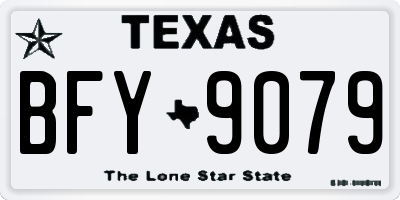 TX license plate BFY9079