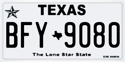 TX license plate BFY9080