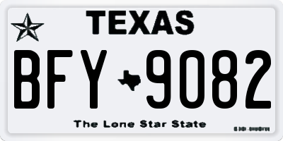 TX license plate BFY9082