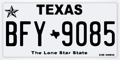 TX license plate BFY9085