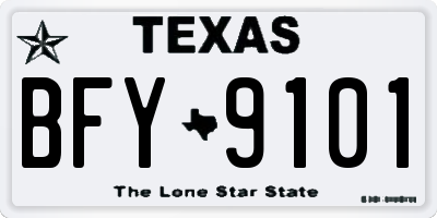 TX license plate BFY9101