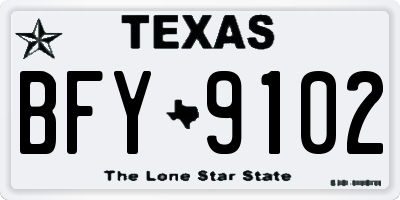 TX license plate BFY9102