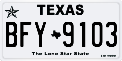 TX license plate BFY9103