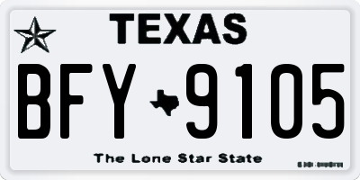 TX license plate BFY9105
