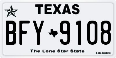 TX license plate BFY9108