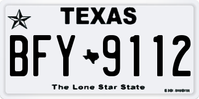TX license plate BFY9112