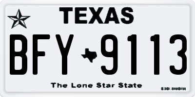 TX license plate BFY9113