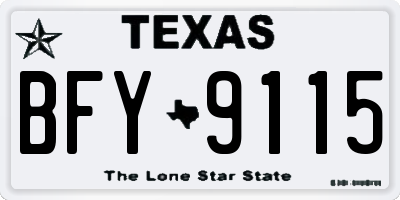 TX license plate BFY9115