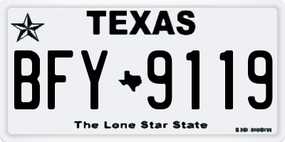 TX license plate BFY9119
