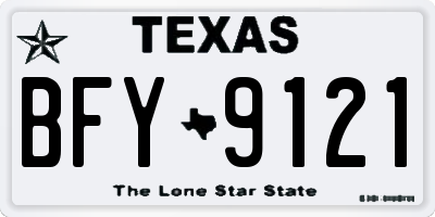 TX license plate BFY9121