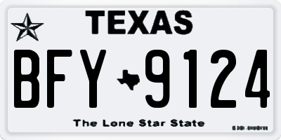 TX license plate BFY9124