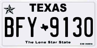 TX license plate BFY9130