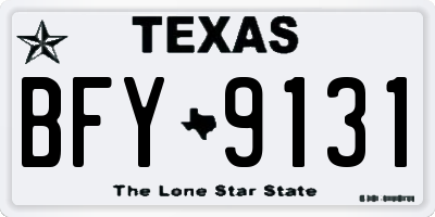 TX license plate BFY9131