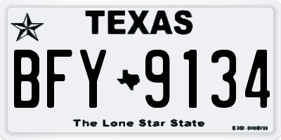 TX license plate BFY9134