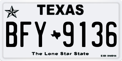 TX license plate BFY9136