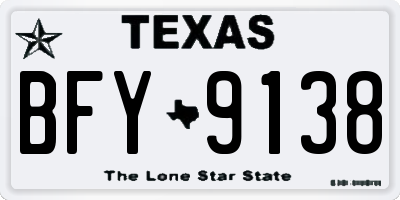TX license plate BFY9138