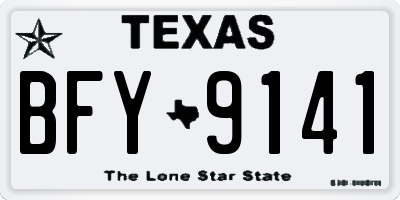TX license plate BFY9141