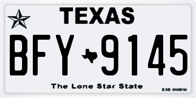 TX license plate BFY9145