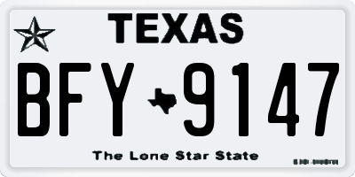 TX license plate BFY9147