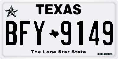 TX license plate BFY9149