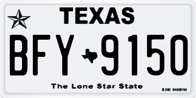TX license plate BFY9150