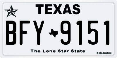 TX license plate BFY9151