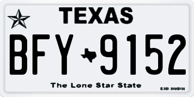 TX license plate BFY9152