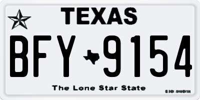 TX license plate BFY9154