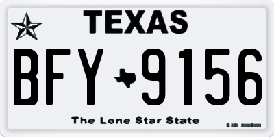 TX license plate BFY9156
