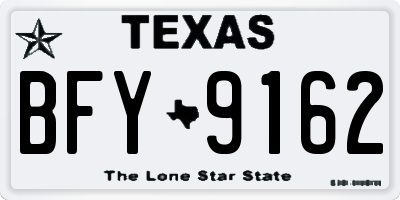 TX license plate BFY9162