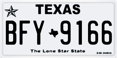 TX license plate BFY9166