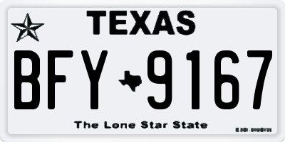 TX license plate BFY9167