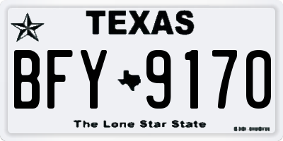 TX license plate BFY9170