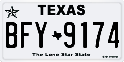 TX license plate BFY9174