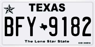 TX license plate BFY9182