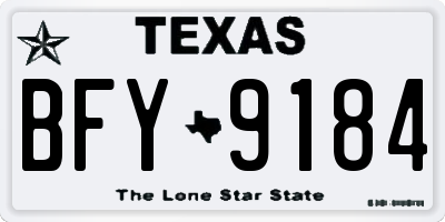 TX license plate BFY9184